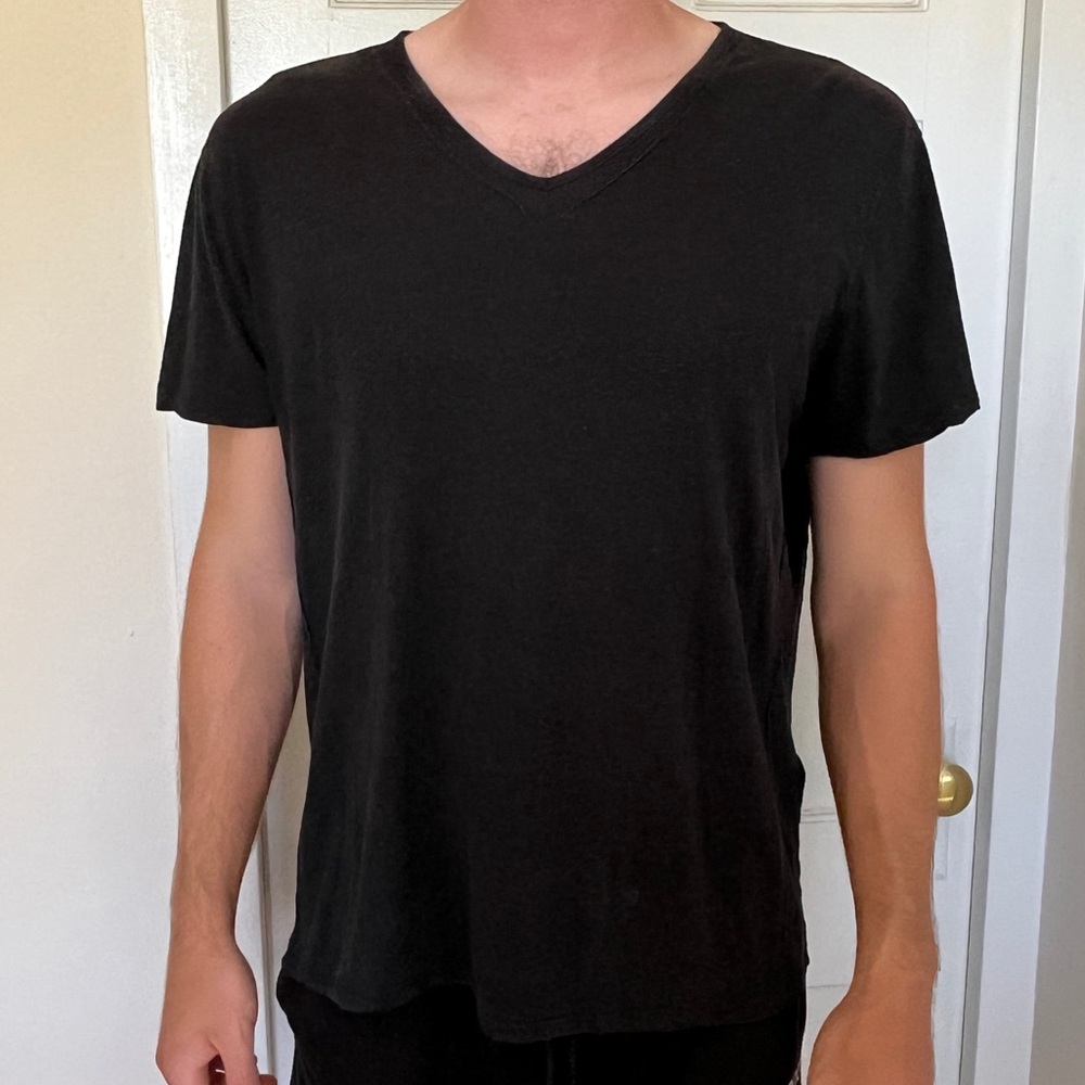 John Varvatos Luxe Charcoal T-Shirt cotton v neck xl men’s